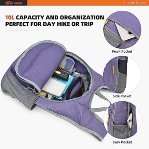 SKYSPER 10L Hiking Backpack Small Hiking Daypack Packable Lightweight Travel Day Pack for Women Men(Purple)