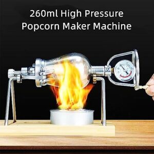 ZZYYZZ Hand Popcorn Machine, Open Fire Heating Popcorn Maker, Stainless Steel Popcorn Popper, Popcorn Pressure Cooker, for Family Party Fun