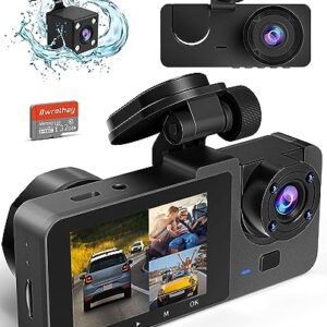 Dash Camera for Cars,4K Car Camera Full HD Dash Cam Front Rear with Free 32GB SD Card,Built-in Super Night Vision,2.0'' IPS Screen,WDR, 24H Parking Mode, Loop Recording