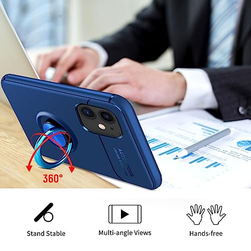 Arseaiy Case for Oppo Find X3/X3 Pro Phone Case Cover with Kickstand Carbon Fiber Silicone Bracket Phone Holder Shockproof Bumper Slim Fit Telephone Shell Blue