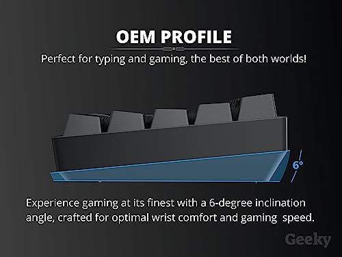 Geeky GK65 65% | Hot Swappable Mechanical Gaming Keyboard | 68 Keys Multi Color RGB LED Backlit for PC/Mac Gamer | ANSI US American Layout (Black, Mechanical Brown)