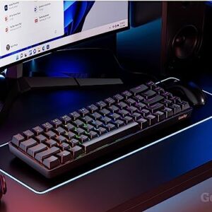 Geeky GK65 65% | Hot Swappable Mechanical Gaming Keyboard | 68 Keys Multi Color RGB LED Backlit for PC/Mac Gamer | ANSI US American Layout (Black, Mechanical Brown)