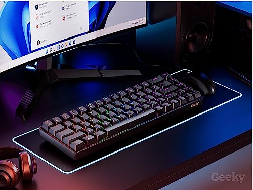 Geeky GK65 65% | Hot Swappable Mechanical Gaming Keyboard | 68 Keys Multi Color RGB LED Backlit for PC/Mac Gamer | ANSI US American Layout (Black, Mechanical Brown)