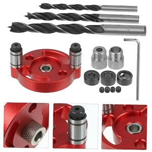 PLAFOPE Pocket Hole Jigs Kit 1 Set Pocket Hole Self Centering Drill Bit Aluminum Alloy Hole Punch Pocket Power Tool Accessory Jigs