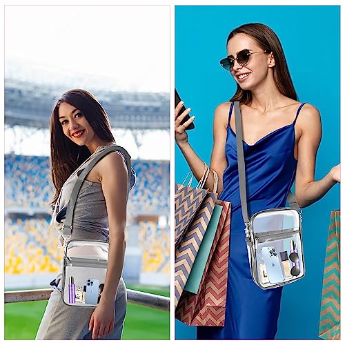 GXXYLGS Clear Purses for Women Stadium Clear Bag Clear Bag Stadium Approved Clear Purse Clear Stadium Bag Clear Crossbody Bag Stadium Bag Concert Bag Clear Crossbody Bag Stadium Approved (grey)