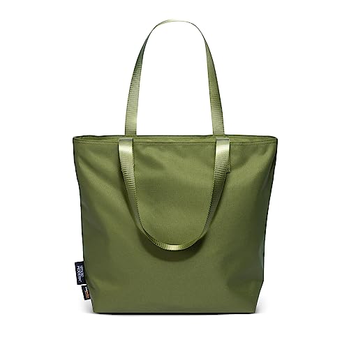 Simple Modern Tote Bag for Women | Large Work Shoulder Bag with Zipper Top and Water-Resistant Exterior for Travel, Gym and Pool with Pockets | 22" Olive