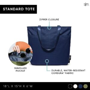 Simple Modern Tote Bag for Women | Large Work Shoulder Bag with Zipper Top and Water-Resistant Exterior for Travel, Gym and Pool with Pockets | 22" Olive