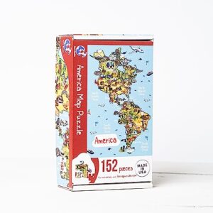 terra puzzles america map wooden jigsaw puzzle 152 piece, 10x15 inches