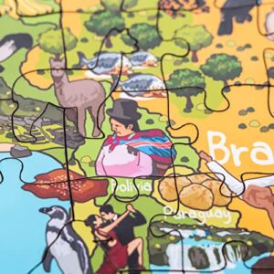 Terra Puzzles America Map Wooden Jigsaw Puzzle 152 Piece, 10x15 inches