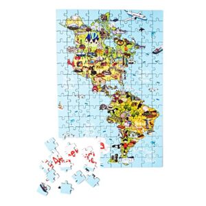 Terra Puzzles America Map Wooden Jigsaw Puzzle 152 Piece, 10x15 inches