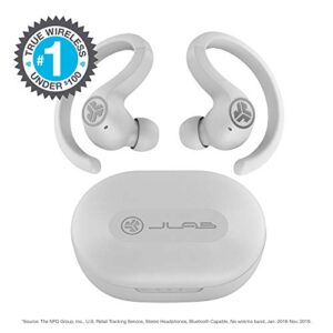 JLab JBuds Air Sport True Wireless Bluetooth Earbuds + Charging Case, White, IP66 Sweat Resistance, Class 1 Bluetooth 5.0 Connection, 3 EQ Sound Settings Signature, Balanced, Bass Boost (Renewed)