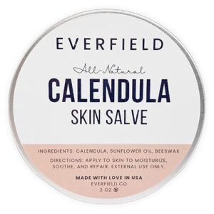 all purpose skin salve by everfield, for dry skin and hand relief, soothing calendula herbal balm (2 oz)