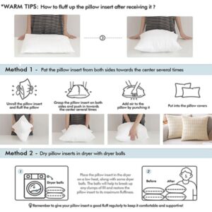 MIULEE 12x24 Pillow Inserts Throw Pillow Inserts Set of 2 12 x 24 Inches Pillow Inserts Square White Decorative Throw Pillows for Couch Sofa Bed