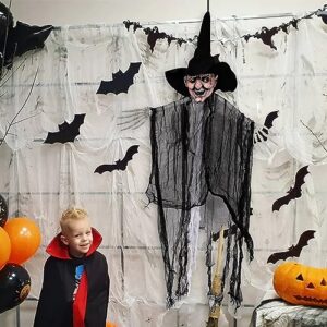 410 x 80 Large Halloween Black Creepy Cloth Decorations Spooky Fabric Black Creepy Scary Gauze Cloth Decoration,Halloween Black Cloth for Halloween Party Supplies