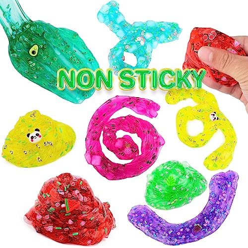 11 Pack Clear Slime Kit Crystal Clear Slime Set for Kids Clear Slime Kit Soft Jelly Cube Clear Slime 11 Pack Easter Christmas for Girls Boys