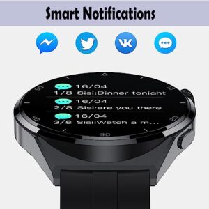 Goodatech 1.60" Smart Watch with Phone Call(Dial/Receive/Reject),Fitness Tracker for Android iOS Phones,Calorie Pedometer Health Monitor, Voice Assistant,Music Player,Smartwatch for Men (Brown)