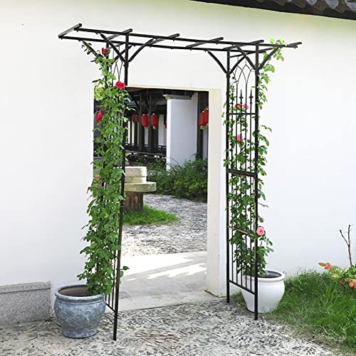 205×40×210cm Garden Arch Trellis Arbor Metal Tubular Frame Archway Support Rose Arbor,Wedding Pergola Gazebo