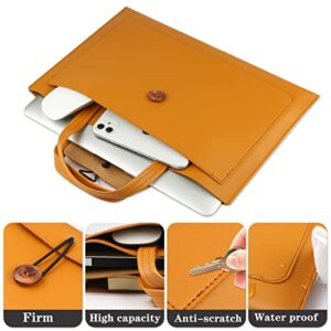 MCUIATN Laptop Tote Bag 15.6 Inch Business Vintage Waterproof Leather Computer Bags Office Work Bag Briefcase (brown)