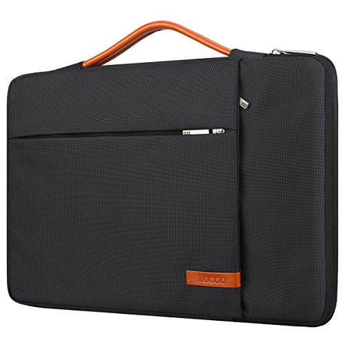 Lacdo 360° Protective Laptop Sleeve Case for 15 inch New MacBook Air M2 2023 A2941, 15 inch MacBook Pro A1990 A1707, Dell XPS 15 Plus 2022-2020 Computer Bag, Shockproof, Water-Resistant, Black