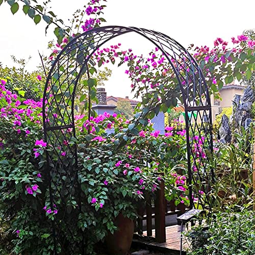 Rose Arch Garden Trellis Arbor Metal Archway Heavy Duty Strong Tubular Pergola Weatherproof, for Roses Support Archway120 * 40 * 230cm, 150 * 40 * 230cm (Black 300 * 40 * 250cm)