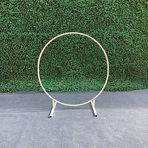 Round Rose Arch Arbor Stand Circle Archway,Tubular Trellis Pergola Backdrop (Color : White, Size : 2m) (White 2.4m)