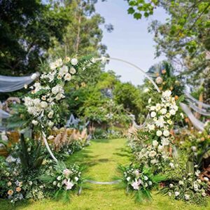 Round Rose Arch Arbor Stand Circle Archway,Tubular Trellis Pergola Backdrop (Color : White, Size : 2m) (White 2.4m)