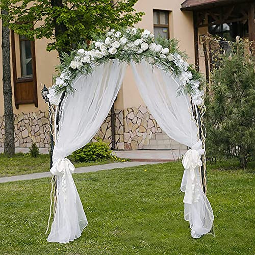 Garden Arch Arbor Metal Trellis Archway Tubular Weatherproof Pergola Wedding Arch, for Roses Support Archway140×230×40cm, 180×230×40cm (Bronze 340x230x40cm)