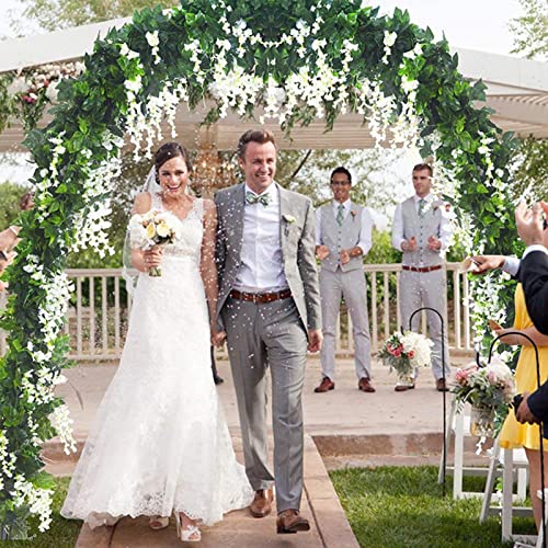 Garden Arch Arbor Metal Trellis Archway Tubular Weatherproof Pergola Wedding Arch, for Roses Support Archway140×230×40cm, 180×230×40cm (Bronze 340x230x40cm)