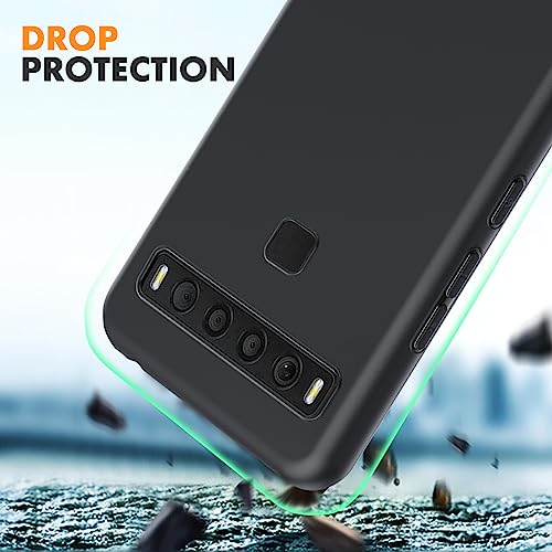 Dioxide Compatible for TCL 10L/TCL 10 Lite Phone Case, Soft TPU Silicone Case Shockproof Non-Slip Camera Protective Case Slim Cover for TCL 10L/TCL 10 Lite Phone Case, Black