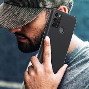 Dioxide Compatible for TCL 20E/TCL 20Y/6125F Phone Case, Soft TPU Silicone Case Shockproof Non-Slip Camera Protective Case Slim Cover for TCL 20E/TCL 20Y/6125F Phone Case, Black