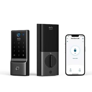 eufy Security Smart Lock C220, Fingerprint Keyless Entry Door Lock, Built-in Wi-Fi, App Remote Control, Front Door Smart Lock Deadbolt, 8Months Battery, Reliable Power, IP53 Waterproof, BHMA Grade 3