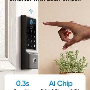 eufy Security Smart Lock C220, Fingerprint Keyless Entry Door Lock, Built-in Wi-Fi, App Remote Control, Front Door Smart Lock Deadbolt, 8Months Battery, Reliable Power, IP53 Waterproof, BHMA Grade 3