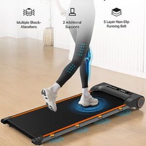 Walking Pad, UREVO Under Desk Treadmill for Home Office, Portable Walking Pad Treadmill Under Desk with Wider Running Belt, Dual Control