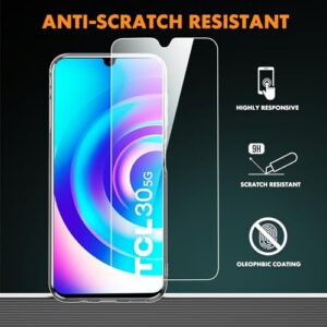 Dioxide Compatible for TCL 30 5G/TCL 30+ 5G Case with Screen Protector, Full Body Protection Case Transparent Silicone Bumpers Shockproof Case for TCL 30 5G/TCL 30+ 5G