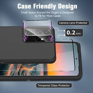 [2+2Pack] Galaxy S21 Ultra Screen Protector with Camera Lens Protector, 9H Hardness Ultrasonic Fingerprint Support 3D Curved No Bubbles,for Samsung Galaxy S21 Ultra 5G 6.8 Inch Glass Screen Protector