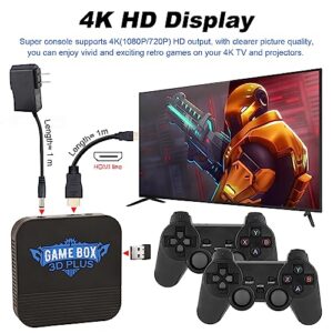 Wireless Retro Game Stick, HDMI 4K TV Input, Built in 30000+ 3D Classic Retro Games with Dual 2.4G Wireless Controllers