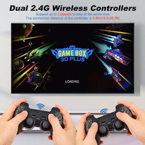 Wireless Retro Game Stick, HDMI 4K TV Input, Built in 30000+ 3D Classic Retro Games with Dual 2.4G Wireless Controllers