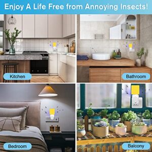 Flying Insect Trap Plug-in, 2023 Upgrade Plug-in Bug Catcher Mosquito Fruit Fly Trap Gnat Killer Indoor, Safe Non-Toxic UV Night Light Fly Trap with Sticky Trap for Flies, Gnats, Moths (2 Pack, White)