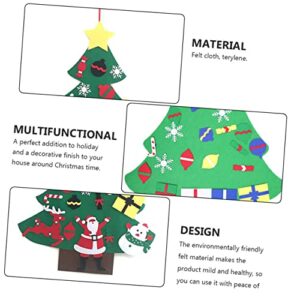 ibasenice 2 Sets Felt Christmas Tree Decor Christmas Decor Wall Sticker Decor Christmas Tree for Toddlers Home Decor Christmas Wall Tree DIY Felt Ornament Christmas Ornament Green 3D