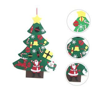 ibasenice 2 Sets Felt Christmas Tree Decor Christmas Decor Wall Sticker Decor Christmas Tree for Toddlers Home Decor Christmas Wall Tree DIY Felt Ornament Christmas Ornament Green 3D