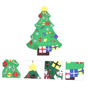 ibasenice 2 Sets Felt Christmas Tree Decor Christmas Decor Wall Sticker Decor Christmas Tree for Toddlers Home Decor Christmas Wall Tree DIY Felt Ornament Christmas Ornament Green 3D