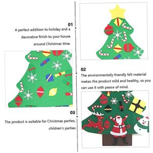 ibasenice 2 Sets Felt Christmas Tree Decor Christmas Decor Wall Sticker Decor Christmas Tree for Toddlers Home Decor Christmas Wall Tree DIY Felt Ornament Christmas Ornament Green 3D