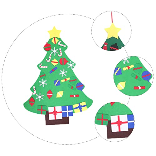 ibasenice 2 Sets Felt Christmas Tree Decor Christmas Decor Wall Sticker Decor Christmas Tree for Toddlers Home Decor Christmas Wall Tree DIY Felt Ornament Christmas Ornament Green 3D