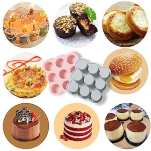 2-Pcs Air Fryer Muffin Pan, Reusable Silicone Air Fryer Baking Pan, Non-Stick Mini Cupcake Pan, Silicone Muffin Pan For Baking, Burger Bread Pan, Air Fryer Accessories, 9 Cavities