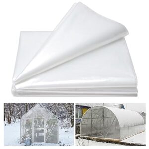 alphatool plant covers freeze protection, 10 x 30ft durable plastic frost blanket for winter rain snow weather, clear waterproof floating row cover for outdoors garden plants vegetables crops