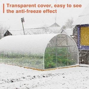 Alphatool Plant Covers Freeze Protection, 10 x 30ft Durable Plastic Frost Blanket for Winter Rain Snow Weather, Clear Waterproof Floating Row Cover for Outdoors Garden Plants Vegetables Crops