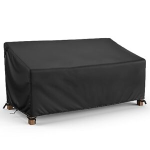 mr.cover patio furniture covers waterproof, 3-seater outdoor couch cover, fits up to 80w x 38d x 35h inches, with air vent and handles, black