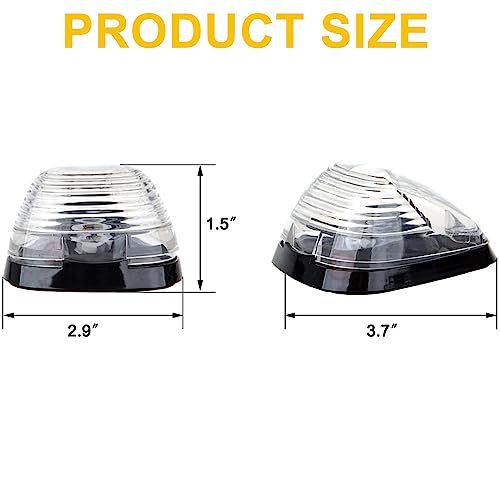 GLOFE 5X Clear Cab Marker Roof Running Lights with Green T10 LED Light Bulbs Assembly Compatible with Ford E150 E250 E350 E450 F150 F250 F350 F450 F550 Super Duty 1999-2016 Pickup Trucks