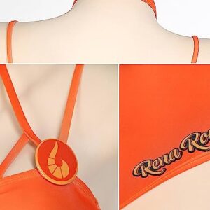 Miraculous Women's Rena Rouge Beach Halter Straps Top with Side-Closure Bottom Bikini Set Swimsuit Bathing Suit (as1, Alpha, m, Regular, Regular, Orange)