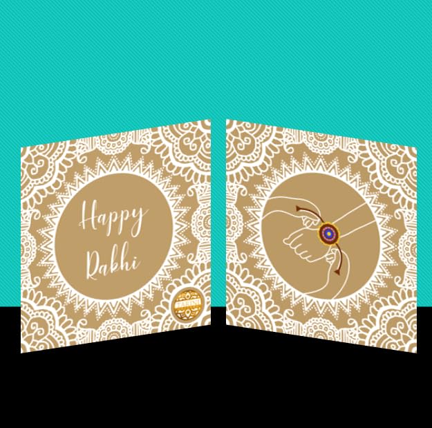 Tarini Gallery Set of 5 Rakhi for Brother Bhabhi and Bhatija Bhai Bhaiya Raksha Bandhan gift Rakhi Thread Rakhi with Roli Chawal and Greeting card gift pack in pouch/Potli bag (Set-2)